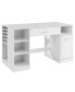 Фото #1 товара Sewing Craft Table Home Office Computer Desk with Storage Shelves and Drawer