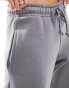 Missyempire exclusive drawstring detail wide leg jogger in charcoal