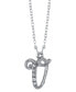 Silver-Tone Crystal Initial Necklace 16" Adjustable