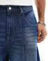 Фото #5 товара ASOS DESIGN long length denim jorts in with panels in indigo