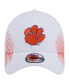 Фото #4 товара Men's White Clemson Tigers Active Slash Sides 39Thirty Flex Hat
