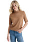 ფოტო #1 პროდუქტის Women's Stud Logo Mock Neck Elbow-Sleeve Sweater