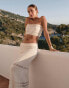 4th & Reckless x Luana Barron odette knit bandeau beach crop top co-ord in cream