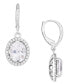 ფოტო #2 პროდუქტის Simulated Cubic Zirconia Oval Drop Earrings in Silver Plate