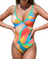 ფოტო #1 პროდუქტის Women's Multi-Color Geo Strappy Tummy Control One-Piece