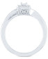 ფოტო #3 პროდუქტის Diamond Square Cluster Promise Ring (1/10 ct. t.w.) in Sterling Silver