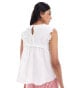 Фото #3 товара ASOS DESIGN cotton lace trim sleeveless blouse in white