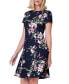 Фото #1 товара Women's Printed Side-Seamed Fit & Flare Dress
