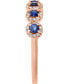 Sapphire (1/3 ct. t.w.) & Diamond (1/6 ct. t.w.) Cluster Band in 14k Rose Gold or 14k White Gold