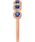 ფოტო #4 პროდუქტის Sapphire (1/3 ct. t.w.) & Diamond (1/6 ct. t.w.) Cluster Band in 14k Rose Gold or 14k White Gold