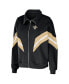 Women's Black New Orleans Saints Yarn Dye Stripe Full-Zip Jacket