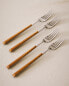 Set of forks with wood-effect handles