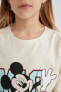 Kız Çocuk Disney Mickey & Minnie Oversize Fit Kısa Kollu Pijama Takımı C1957a824sp
