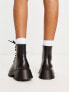 ASOS DESIGN Galaxy chunky lace up wellies in black