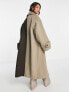 ASOS DESIGN smart half and half oversized coat in stone