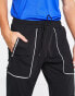 Фото #3 товара Bolongaro Trevor Sport joggers in black with white piping