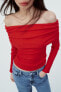 Textured off-the-shoulder top