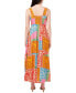 Фото #2 товара Women's Printed Smocked Maxi Dress