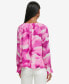 ფოტო #2 პროდუქტის Women's Long Sleeve Printed V-Neck Blouse