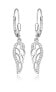 Elegant silver earrings with clear zircons Angel wings AGUC2585L