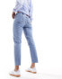 Фото #4 товара ONLY Emily high waisted straight leg jeans in light wash