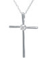 Giani Bernini cubic Zirconia Cross 18" Pendant Necklace in Sterling Silver, Created for Macy's