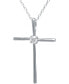 Cubic Zirconia Cross 18" Pendant Necklace in Sterling Silver, Created for Macy's