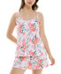 ფოტო #7 პროდუქტის Women's 2-Pc. Pleated Satin Short Pajamas Set