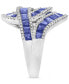 ფოტო #1 პროდუქტის EFFY® Sapphire (3-1/3 ct. t.w.) & Diamond (1/2 ct. t.w.) Swirl Statement Ring in 14k White Gold