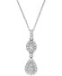 Фото #1 товара Macy's diamond Double Halo Cluster 18" Pendant Necklace (5/8 ct. t.w.) in 14k White Gold
