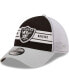 Фото #1 товара Men's Black, Gray Las Vegas Raiders Team Banded 39Thirty Flex Hat