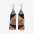 Фото #1 товара INK + ALLOY Brittany Mixed Triangles Beaded Fringe Earrings Greens + Rust