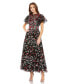 ფოტო #1 პროდუქტის Women's Embellished Butterfly Tea Length A Line Dress