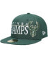 Фото #1 товара Men's Hunter Green Milwaukee Bucks 2021 NBA Champs Retro Pop Undervisor 59FIFTY Fitted Hat