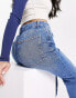 Фото #4 товара Bershka straight leg jean in mid blue