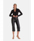 ფოტო #2 პროდუქტის Women's Black Leather Pants