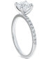 Diamond Solitaire Round-Cut Pavé Engagement Ring (3/4 ct. t.w.) in 14k White or Rose Gold