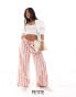 ASOS DESIGN Petite pull on trouser in red deckchair stripe