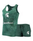 Фото #1 товара Women's Green Michigan State Spartans Billboard Tie-Dye Tank Top and Shorts Set