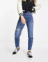 Фото #1 товара Stradivarius slim mom jean with stretch and rip in medium blue