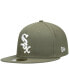 ფოტო #5 პროდუქტის Men's Olive Chicago White Sox Logo White 59FIFTY Fitted Hat