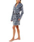 ფოტო #3 პროდუქტის Women's Plaid Shawl-Collar Wrap Robe