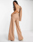 SNDYS tailored wide leg trouser co-ord in camel