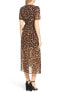 Фото #2 товара Bardot 161519 Women's Leopard Print Midi Wrap Dress Black/Brown Sz. 4/XS US