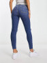 New Look ripped straight leg jeans in dark blue