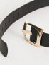 Фото #4 товара ASOS DESIGN chunky gold buckle belt in black