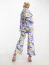 Фото #2 товара ASOS DESIGN floral suit dad trouser in blue