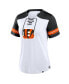 Фото #3 товара Women's White/Black Cincinnati Bengals Foiled Primary Lace-Up T-Shirt