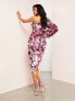 Фото #2 товара ASOS LUXE one shoulder iridescent sequin asymmetric mini dress in pink