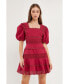 Фото #3 товара Women's Multi Lace Linen Mini Dress